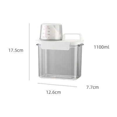 Airtight Laundry Detergent Dispenser Clear Container With Measuring Cup