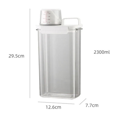 Airtight Laundry Detergent Dispenser Clear Container With Measuring Cup