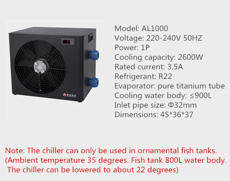 Aquarium Water Chiller Cooling System For Coral Jellyfish Shrimp Tanks