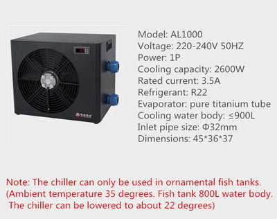 Aquarium Water Chiller Cooling System For Coral Jellyfish Shrimp Tanks
