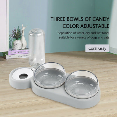 Small Dog Double Bowls Feeder All In One Pet Bowl