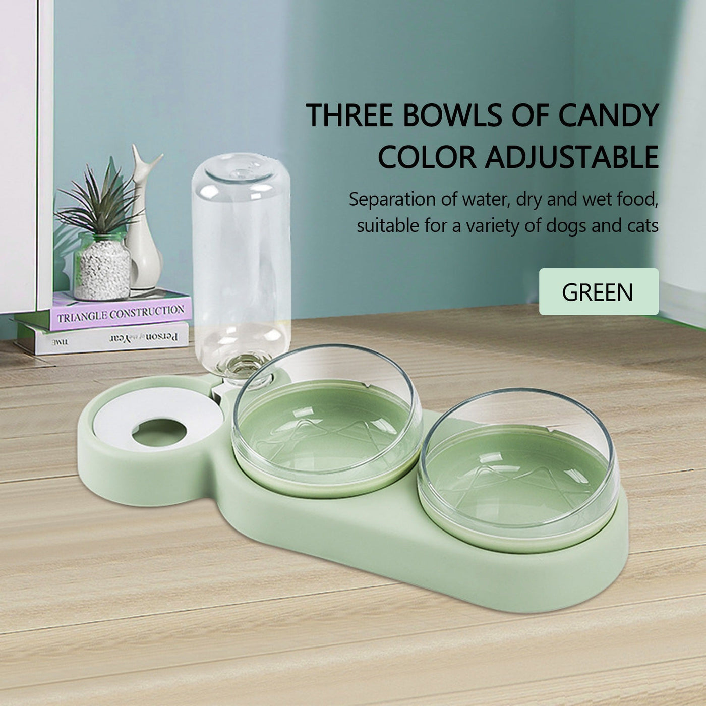 Small Dog Double Bowls Feeder All In One Pet Bowl