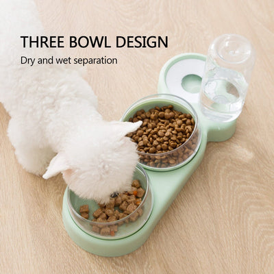 Small Dog Double Bowls Feeder All In One Pet Bowl
