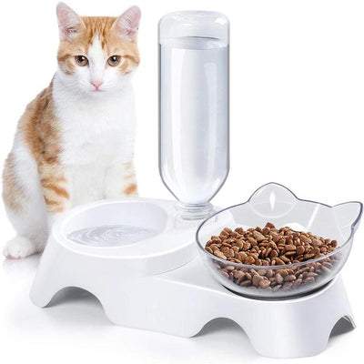 Small Dog Double Bowls Feeder All In One Pet Bowl