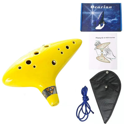 Alto C Ceramic Ocarina 12-Tone Musical Instrument For Beginners And Pros