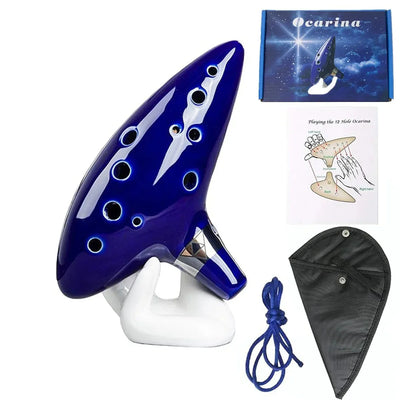Alto C Ceramic Ocarina 12-Tone Musical Instrument For Beginners And Pros