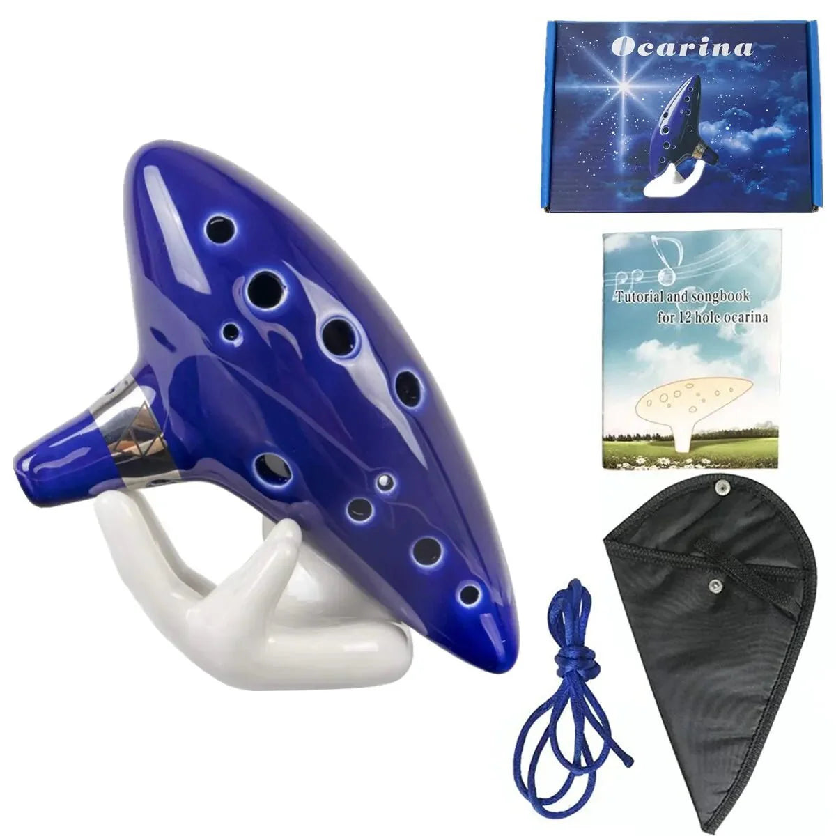 Alto C Ceramic Ocarina 12-Tone Musical Instrument For Beginners And Pros