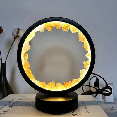 Cluster Night Amethyst Crystal Lamp Natural Decorative Circle For Bedroom