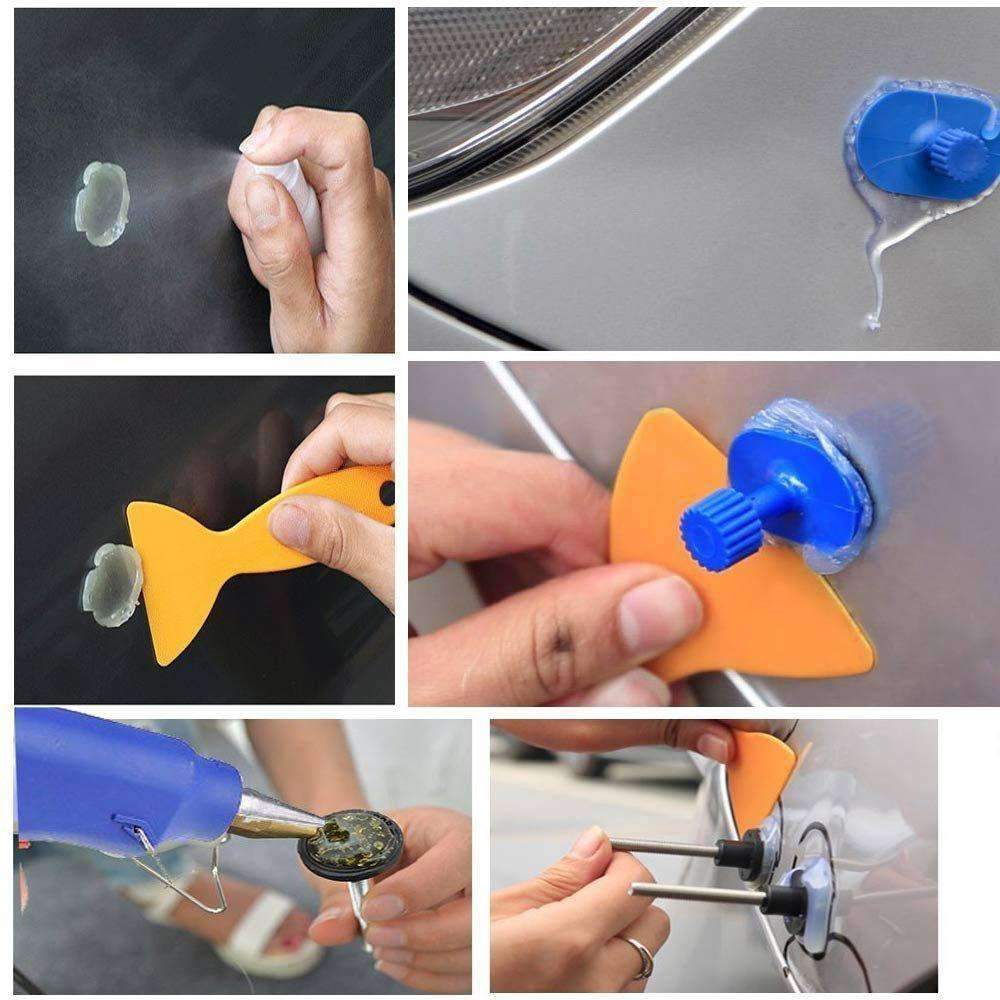 Car Dent Remover Kit With Scrapers Cleaning Alcohol Microfiber Rag