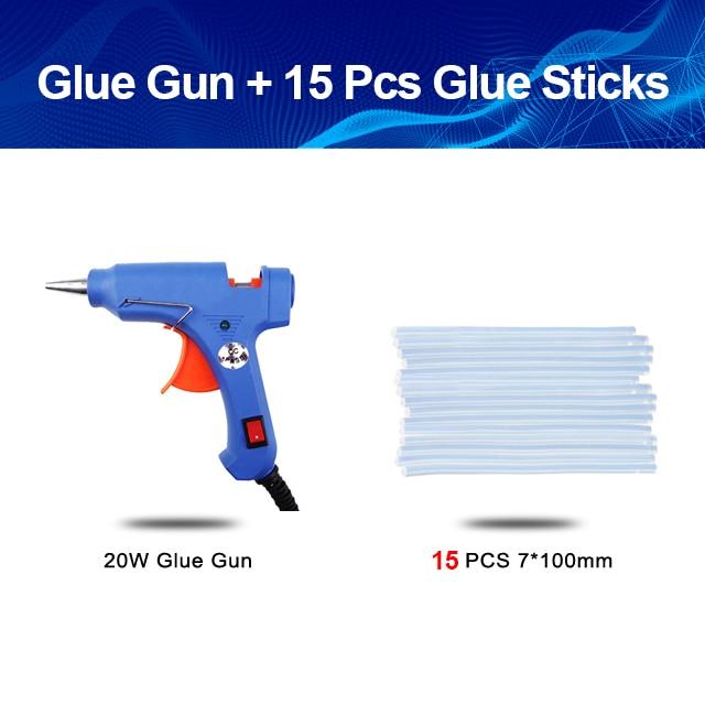 Industrial Mini Glue Gun With 15 Durable Glue Sticks Included