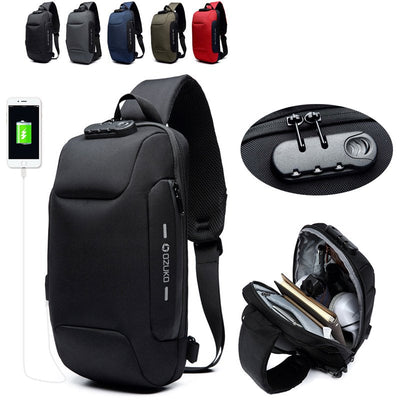Anti-theft Cross Body Bag With USB Port And 3-Digit Lock