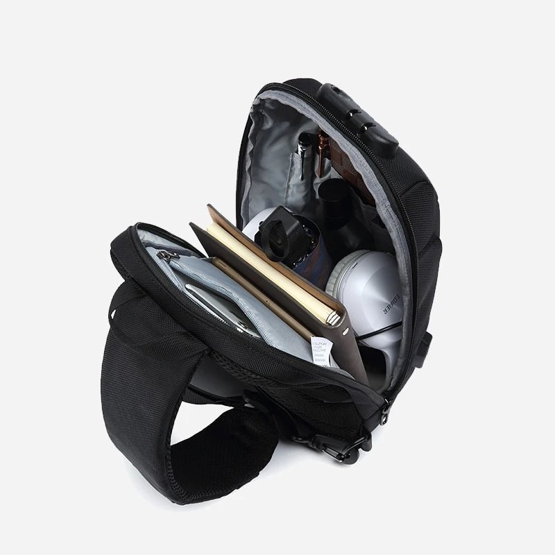 Anti-theft Cross Body Bag With USB Port And 3-Digit Lock