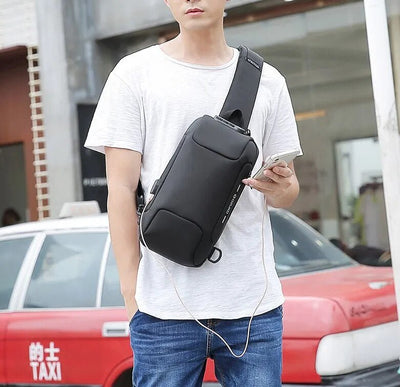Anti-theft Cross Body Bag With USB Port And 3-Digit Lock