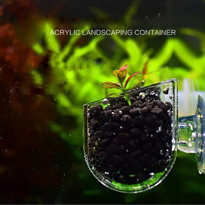 Aquatic Plant Nursery Pot With Suction Cup For Fish Tanks