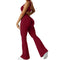 Backless Bootcut Jumpsuit Sleeveless Elastic One-Piece For Yoga