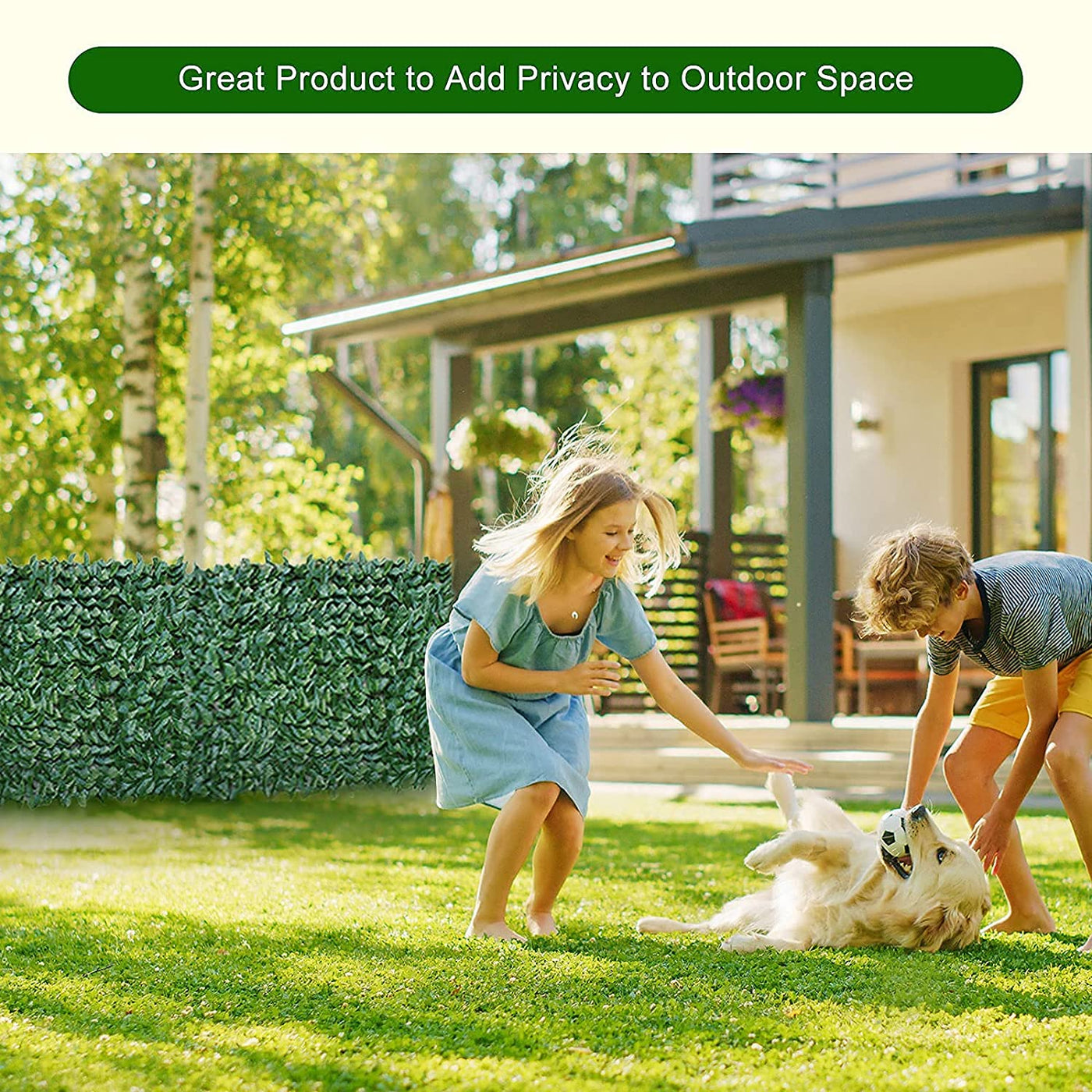 Artificial Privacy Leaf Fence Screen Greenery For Outdoor Garden Patio