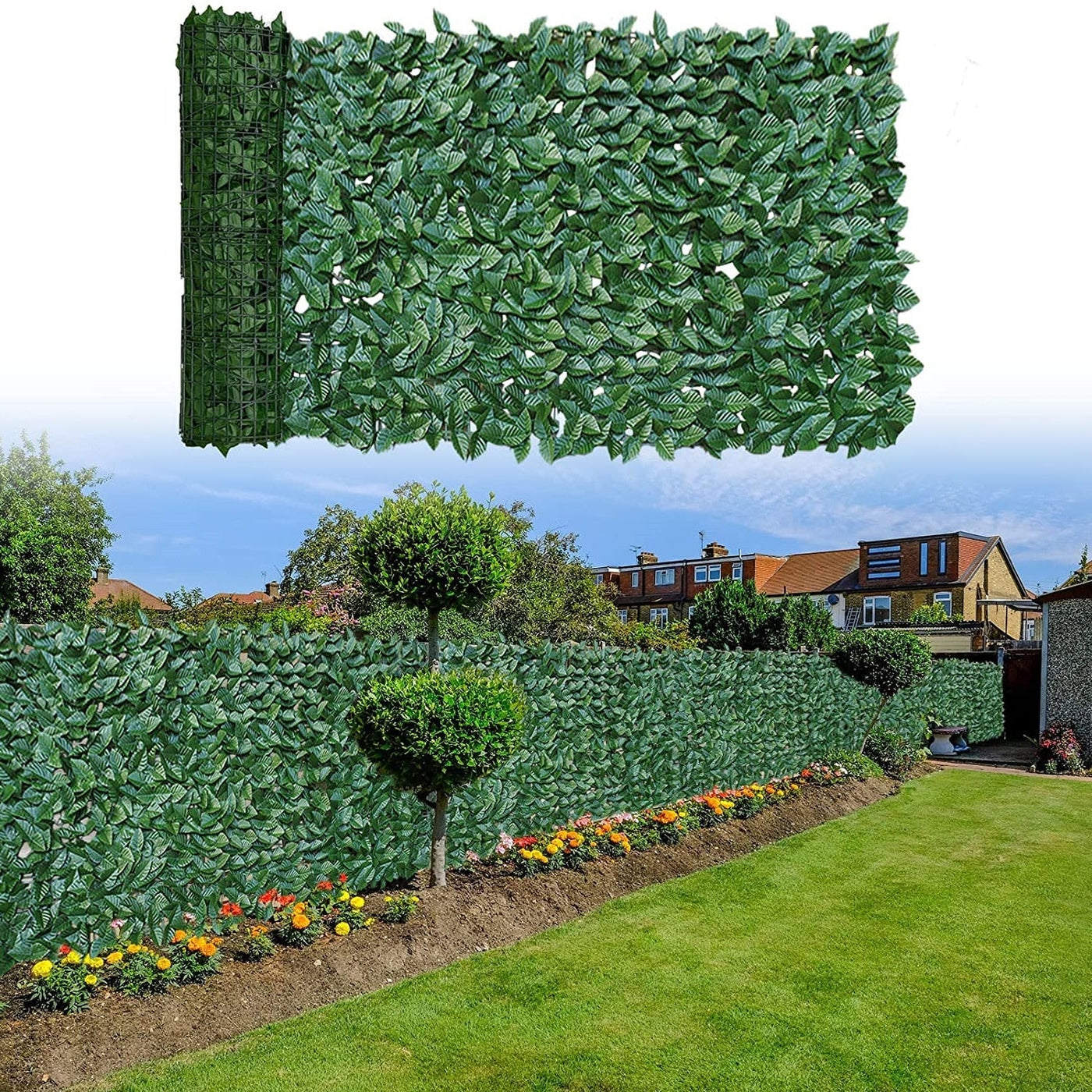 Artificial Privacy Leaf Fence Screen Greenery For Outdoor Garden Patio