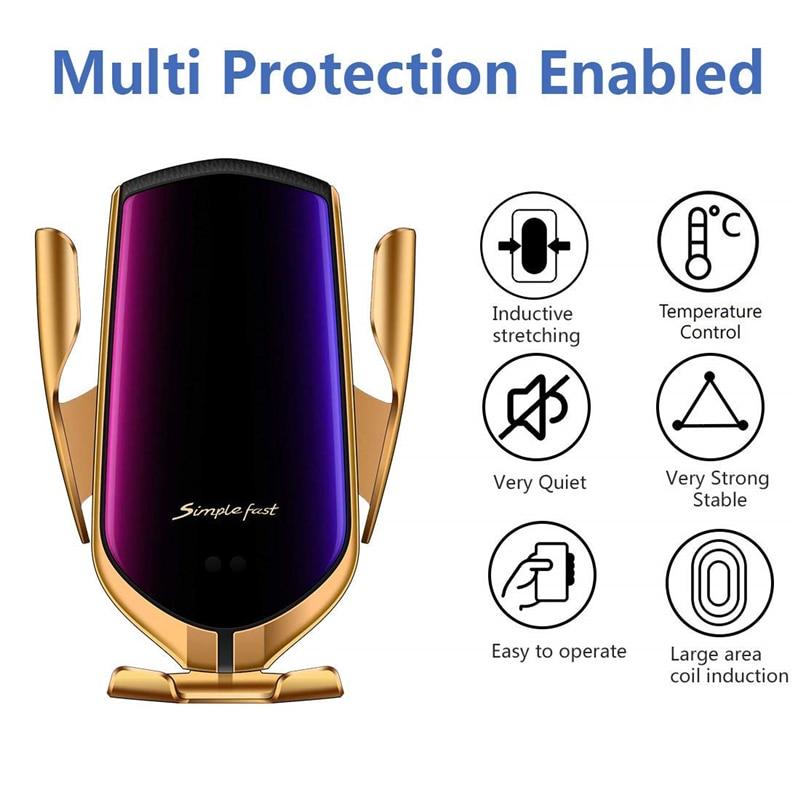 Automatic Clamping Wireless Car Charger Stand For Easy Charging