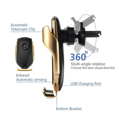 Automatic Clamping Wireless Car Charger Stand For Easy Charging