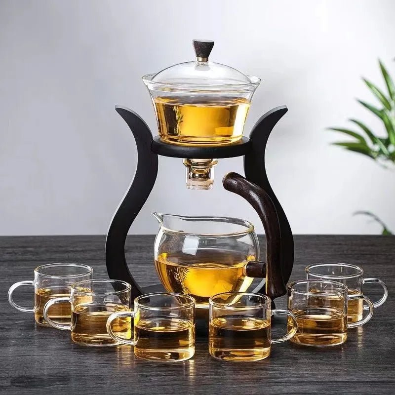 Automatic Kung Fu Glass Tea Set With Infuser And Magnetic Switch