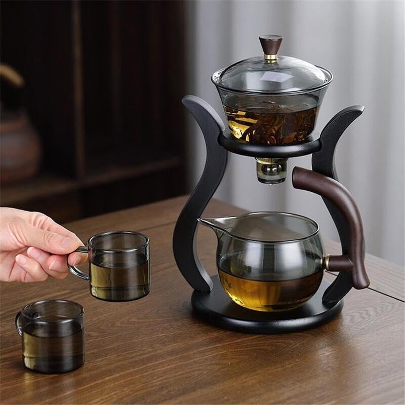 Automatic Kung Fu Glass Tea Set With Infuser And Magnetic Switch