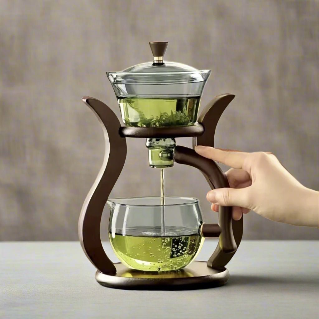 Automatic Kung Fu Glass Tea Set With Infuser And Magnetic Switch