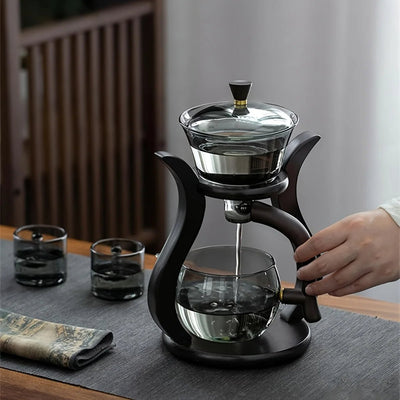 Automatic Kung Fu Glass Tea Set With Infuser And Magnetic Switch