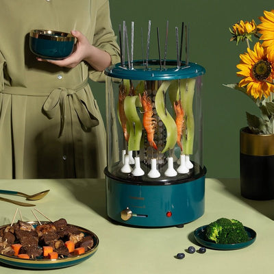 Automatic Smoke-Free Skewers Machine Rotating Lamb Kebab BBQ