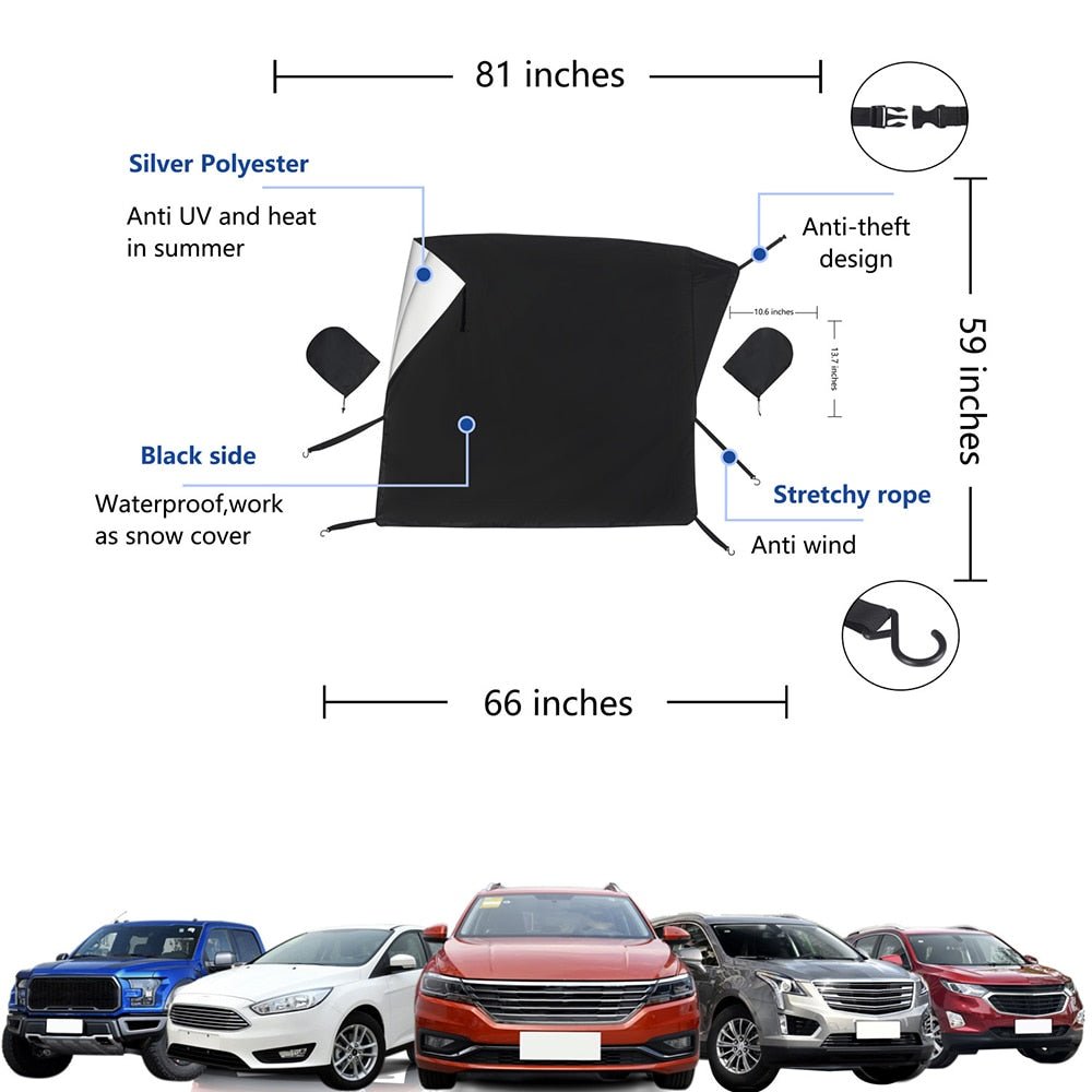 Magnetic Car Windshield Cover Anti Snow Dustproof Heat Insulation Universal