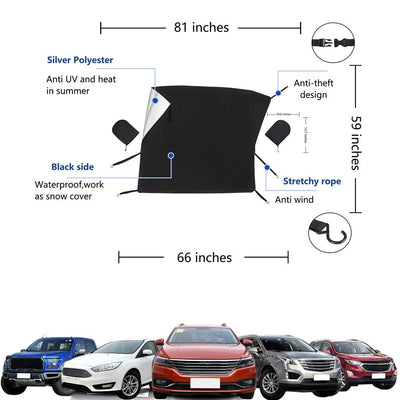 Magnetic Car Windshield Cover Anti Snow Dustproof Heat Insulation Universal