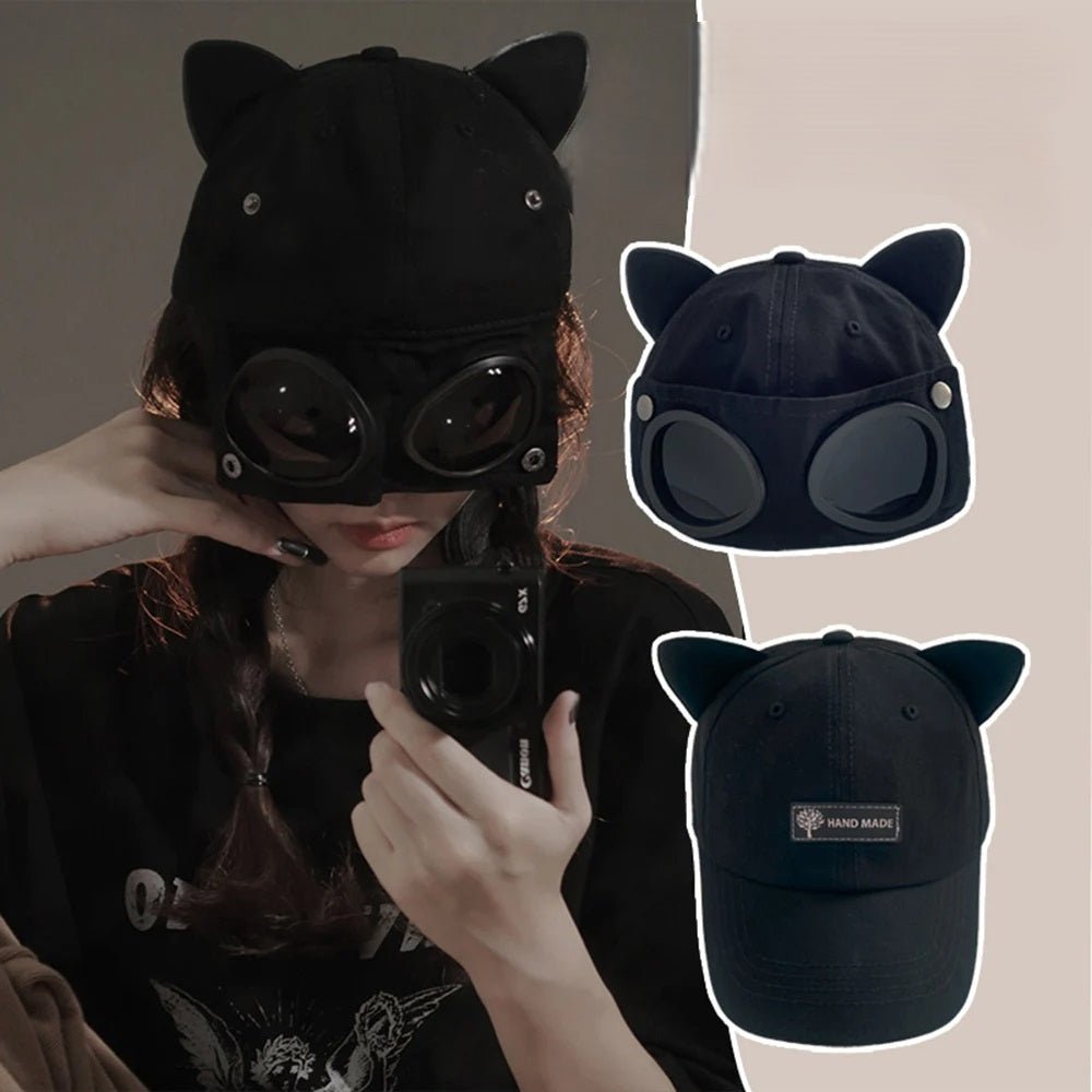 Aviator Cap With Built-In Sunglasses Trendy Unisex Streetwear Hat