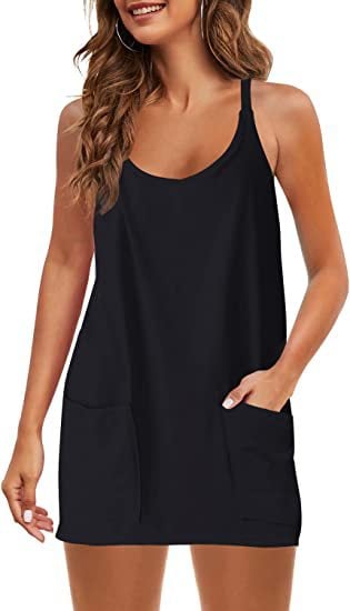 Casual Sleeveless Mini Dress With Built-In Shorts For Summer