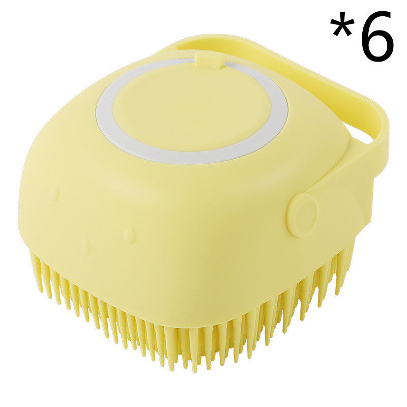 Silicone Dog Grooming Brush Bath Massage Gloves Shampoo Dispenser
