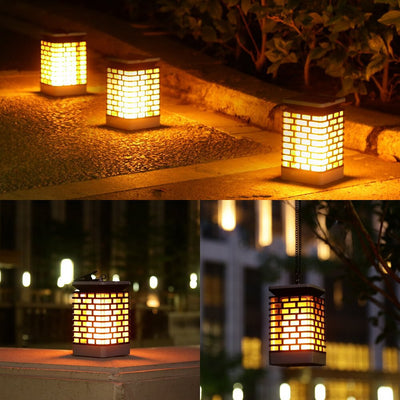 LED Solar Flickering Flame Lantern Outdoor Garden Light Solar Powered