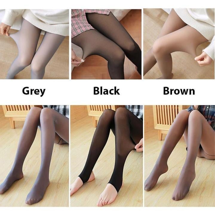 Flawless Legs Translucent Warm Fleece Pantyhose For Comfort