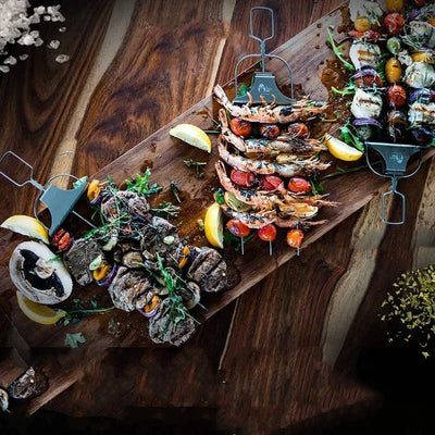 3 Way Grill Skewers Set For Versatile Outdoor Barbecue Cooking