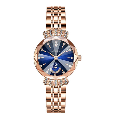 Diamond Moon Star Watch For Women Elegant Stylish Jewelry Timepiece