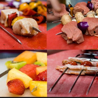 3 Way Grill Skewers Set For Versatile Outdoor Barbecue Cooking