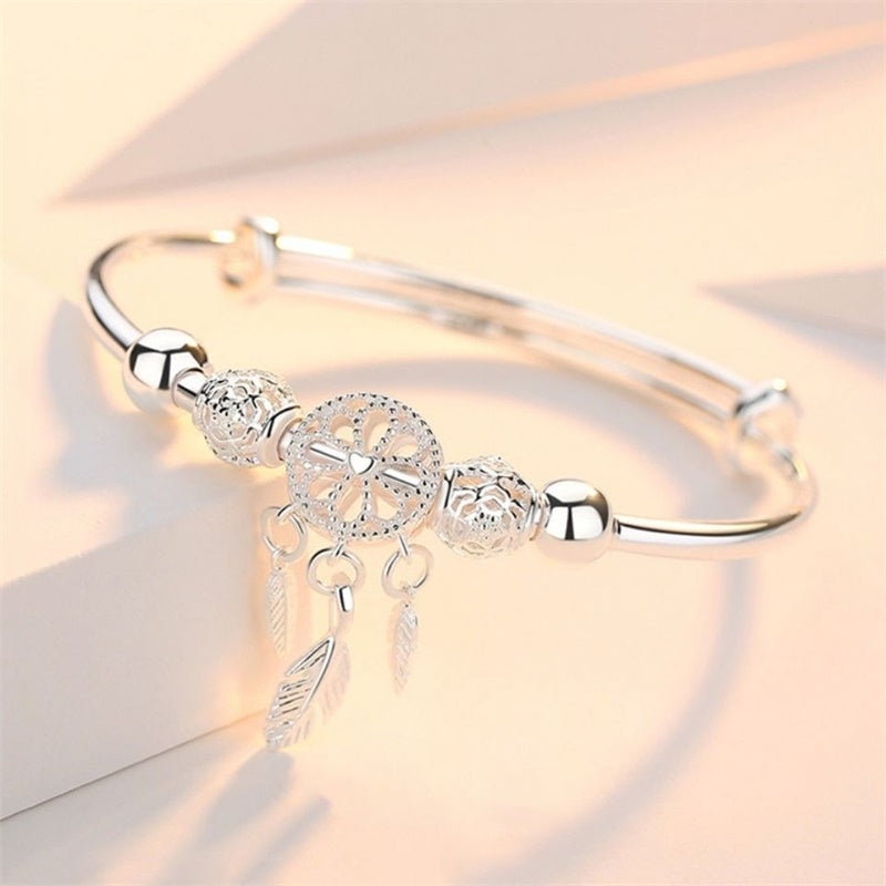 Dreamcatcher Bracelet Silver Elegant Gift Box Jewelry Accessory