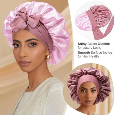 Layered Satin Hair Bonnet For Smooth Hair Care And Protection