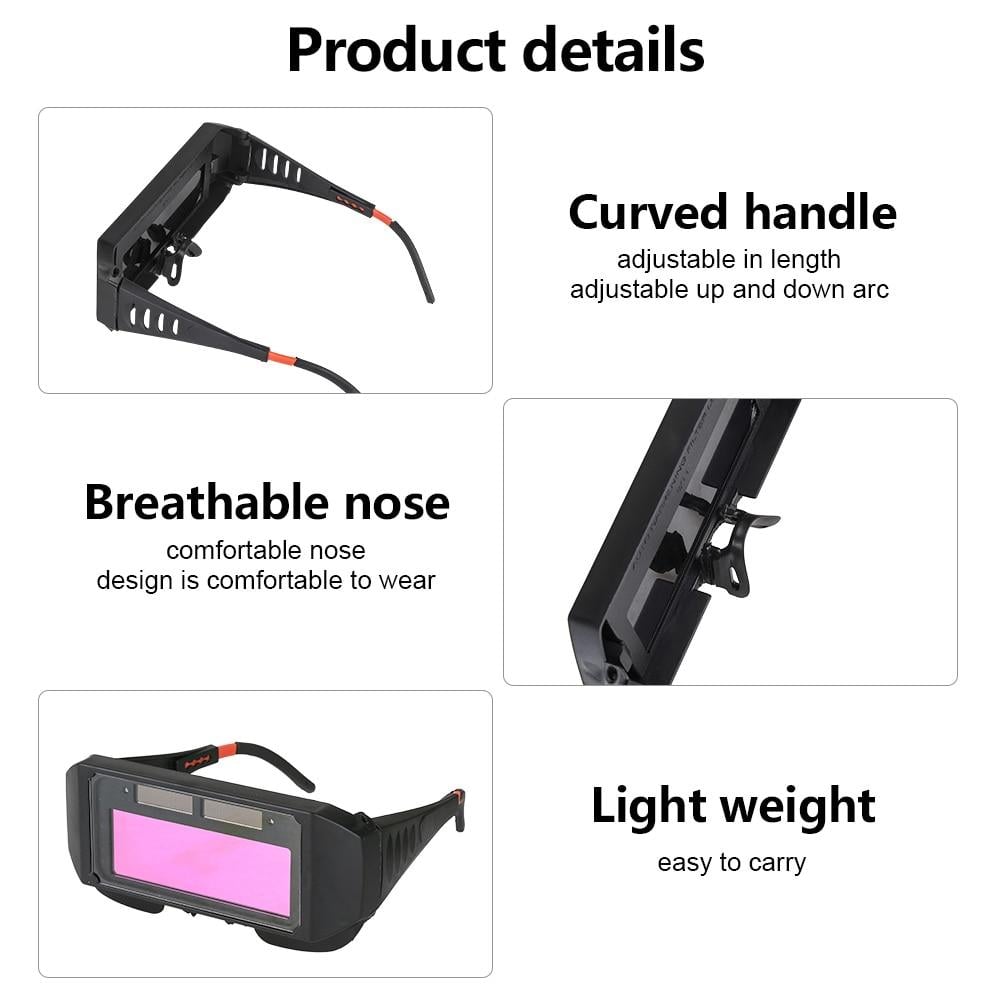 Auto Dimming Welding Glasses With 5 Protective Lenses