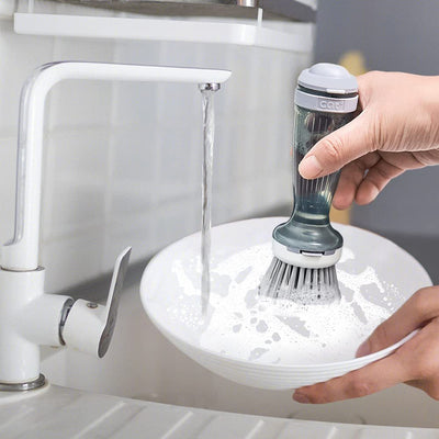 Dish Scrub Brush With Soap Dispenser For Kitchen Pots And Pans