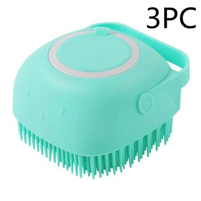 Silicone Dog Grooming Brush Bath Massage Gloves Shampoo Dispenser