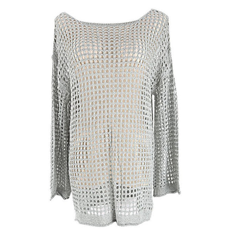 Women's Crochet Cover Up Hollow Out Beachwear Summer Top