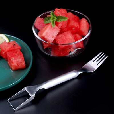 2 In 1 Watermelon Slicer Cutter Stainless Steel Fruit Fork Divider