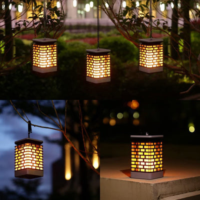 LED Solar Flickering Flame Lantern Outdoor Garden Light Solar Powered
