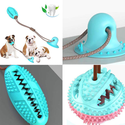 Dog Suction Cup Tug Toy Interactive Chew Ball For Teeth Cleaning