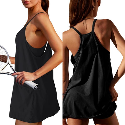 Casual Sleeveless Mini Dress With Built-In Shorts For Summer