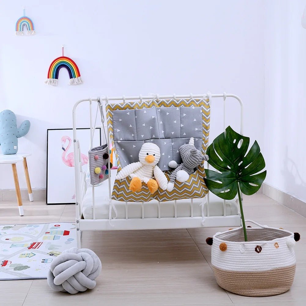 Baby Bed Hanging Organizer With Multiple Pockets For Toys Storage