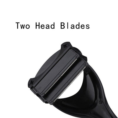 Men's Back Shaver With Two Blade Heads And Retractable Handle